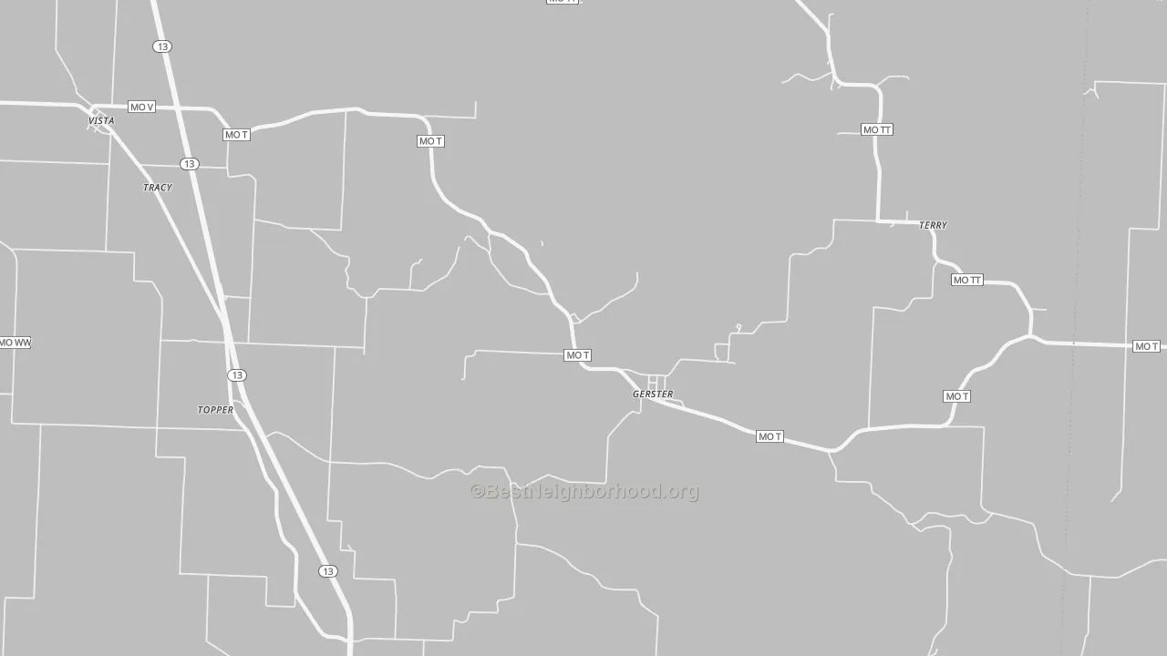 Transit Grade map of Gerster, MO