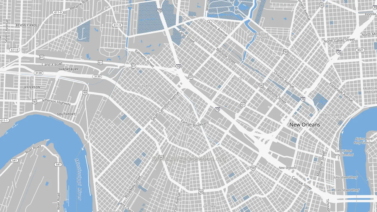Transit Grade map of Gert Town, New Orleans, LA