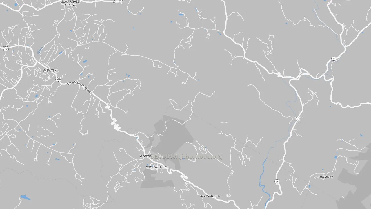 Transit Grade map of Gerton, NC