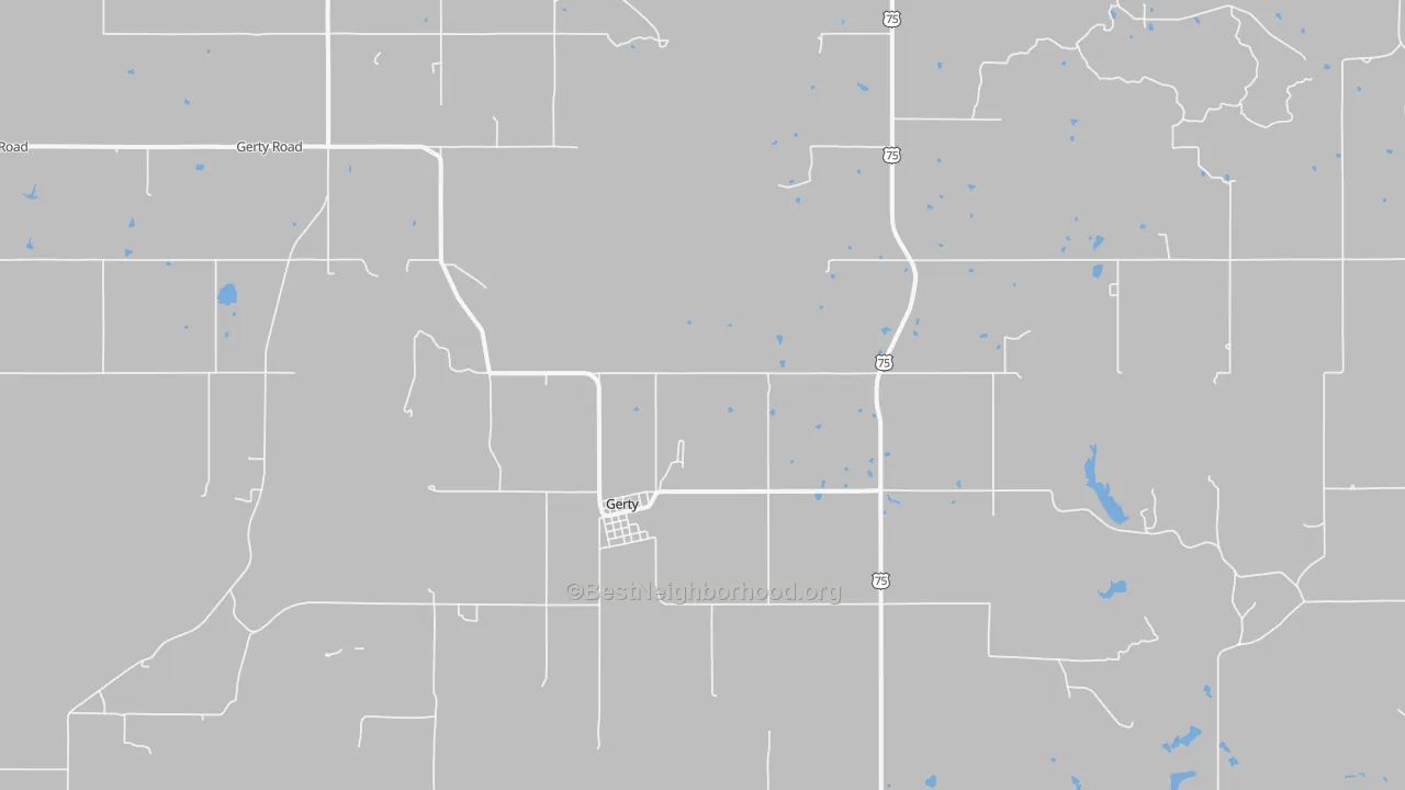 Transit Grade map of Gerty, OK
