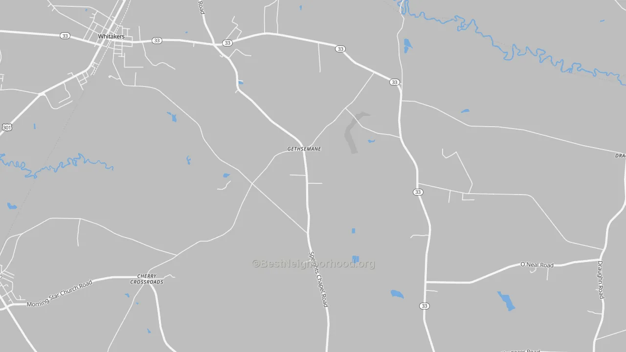 Transit Grade map of Gethsemane, NC
