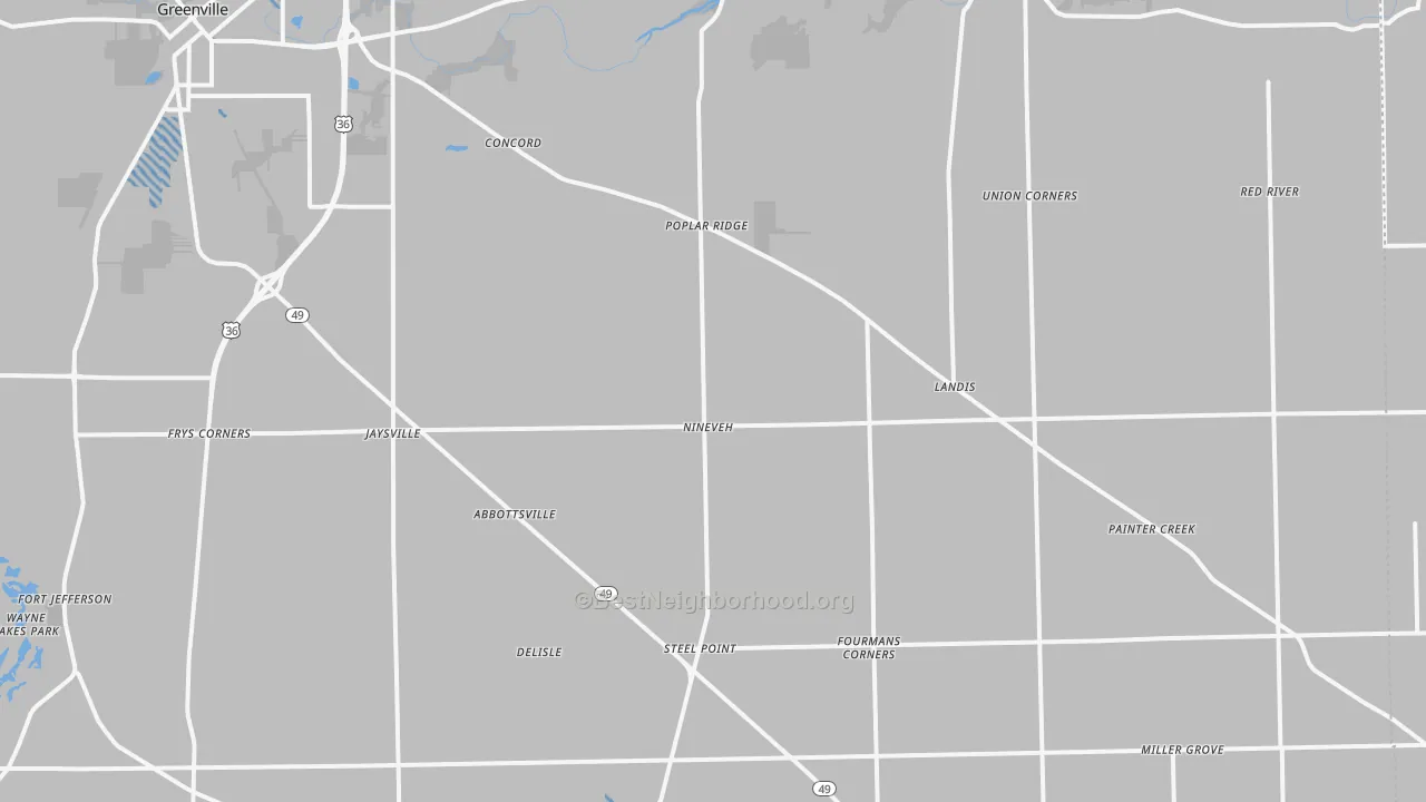 Transit Grade map of Gettysburg, OH