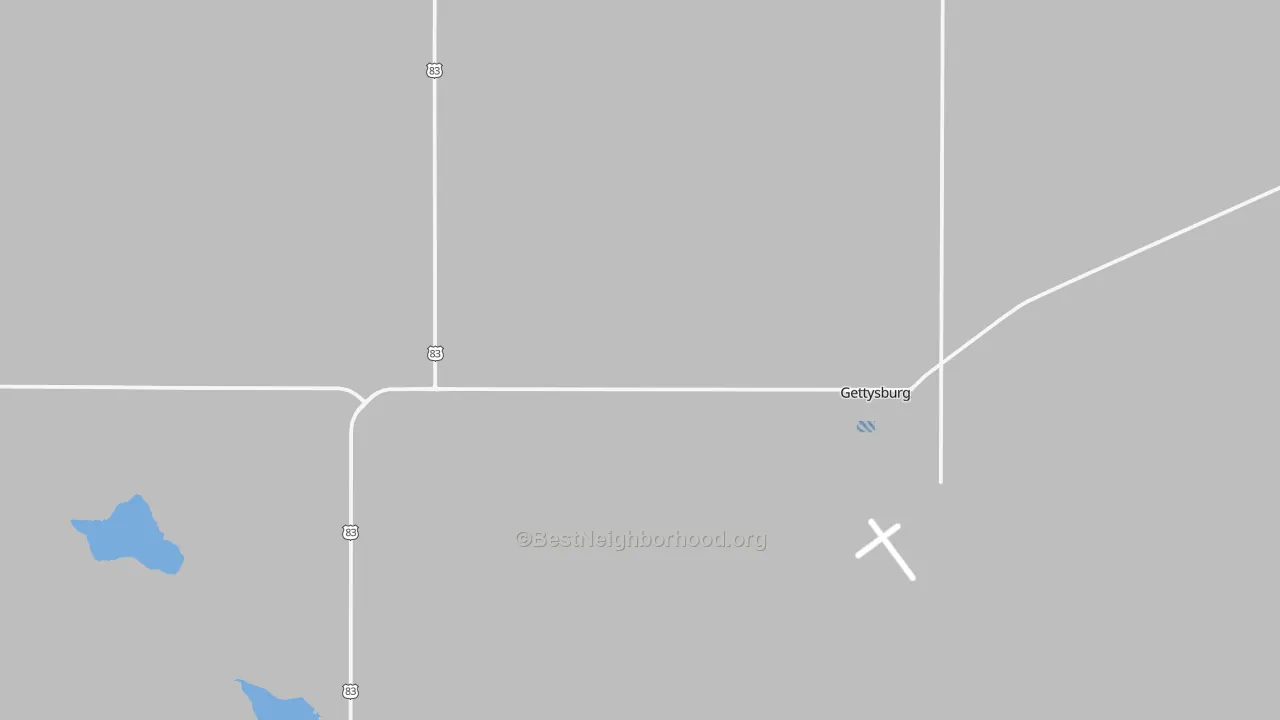 Transit Grade map of Gettysburg, SD
