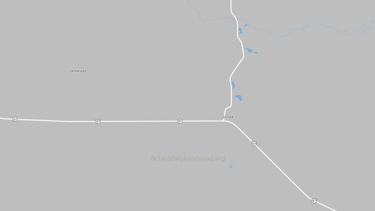 Transit Grade map of Geyser, MT