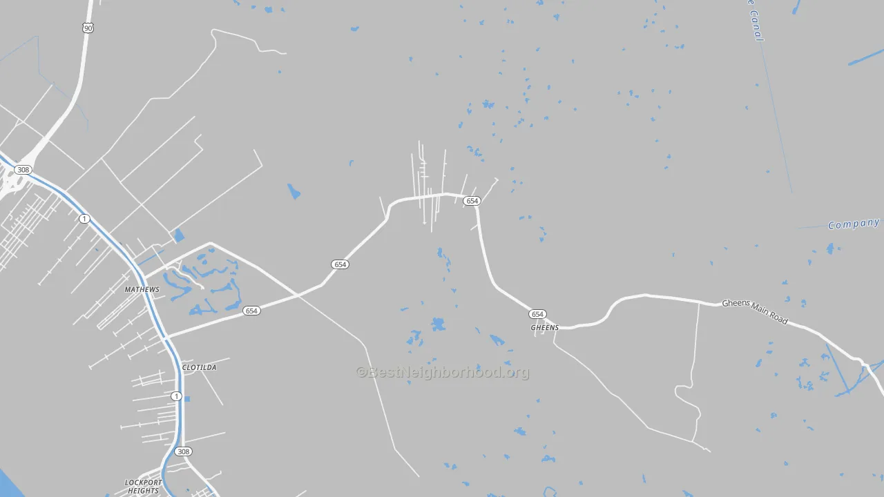 Transit Grade map of Gheens, LA