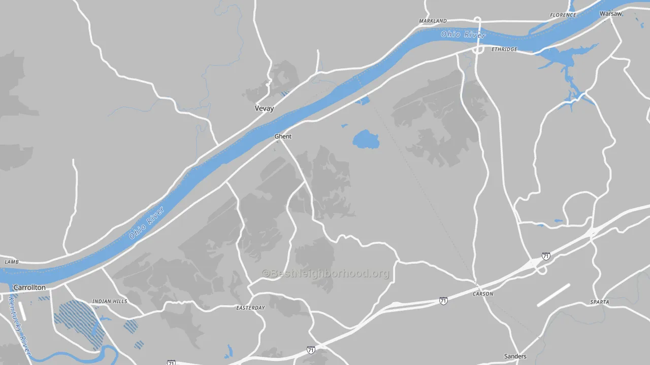 Transit Grade map of Ghent, KY