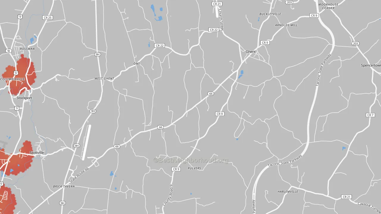 Transit Grade map of Ghent, NY