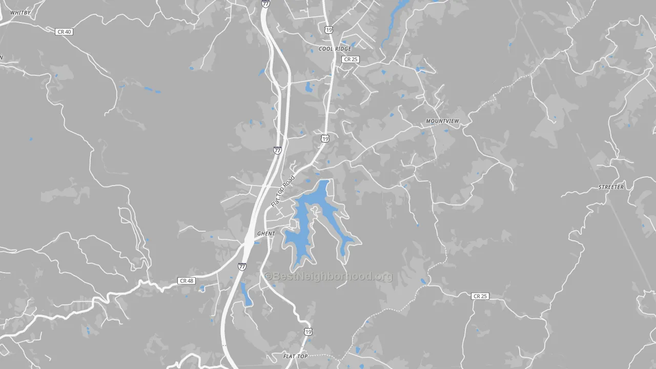 Transit Grade map of Ghent, WV
