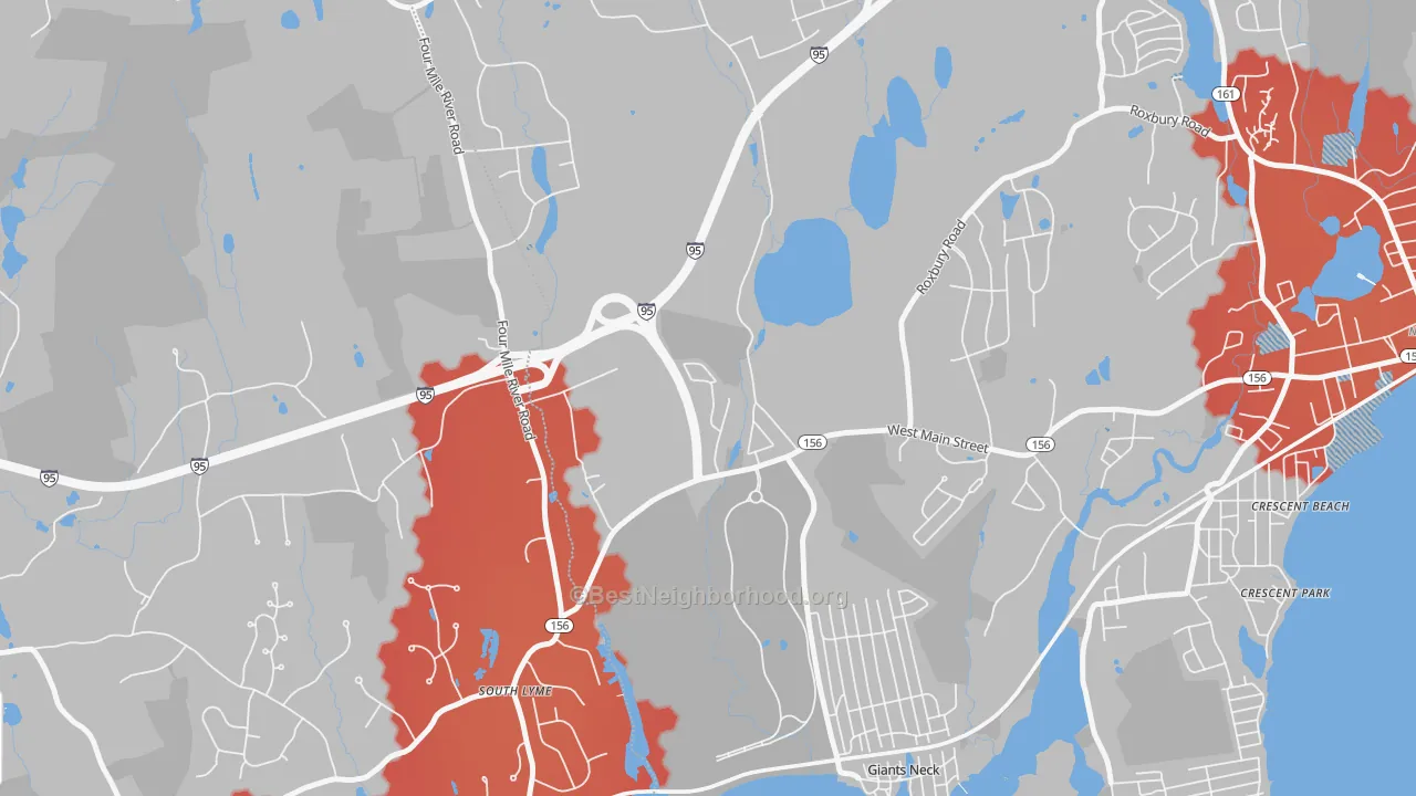 Transit Grade map of Giants Neck, CT