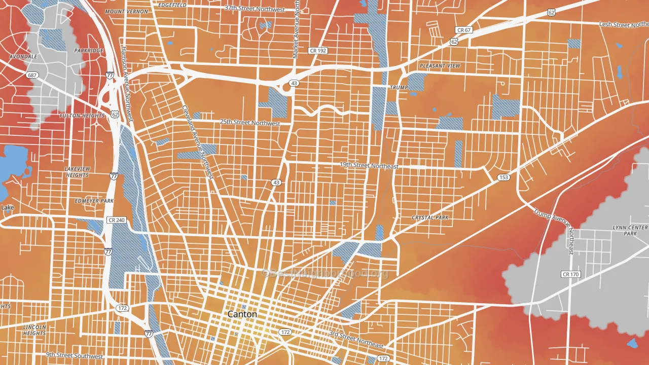 Transit Grade map of Gibbs, Canton, OH
