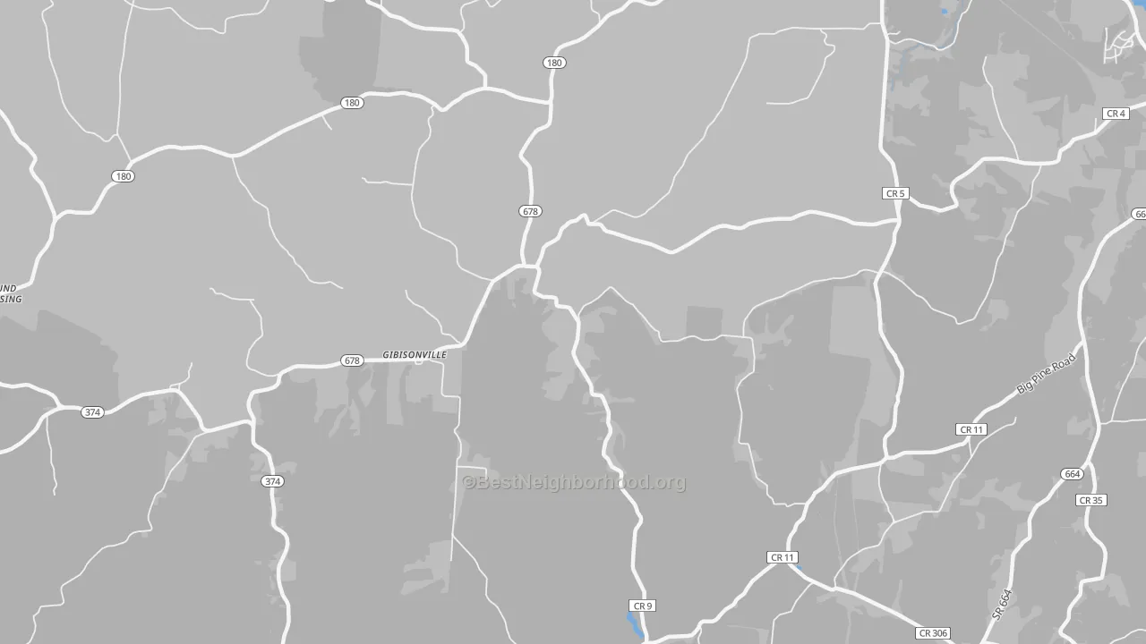 Transit Grade map of Gibisonville, OH