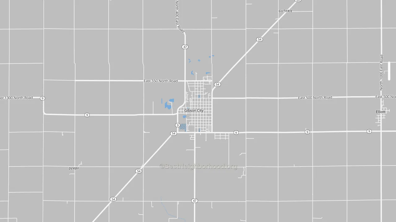 Transit Grade map of Gibson City, IL