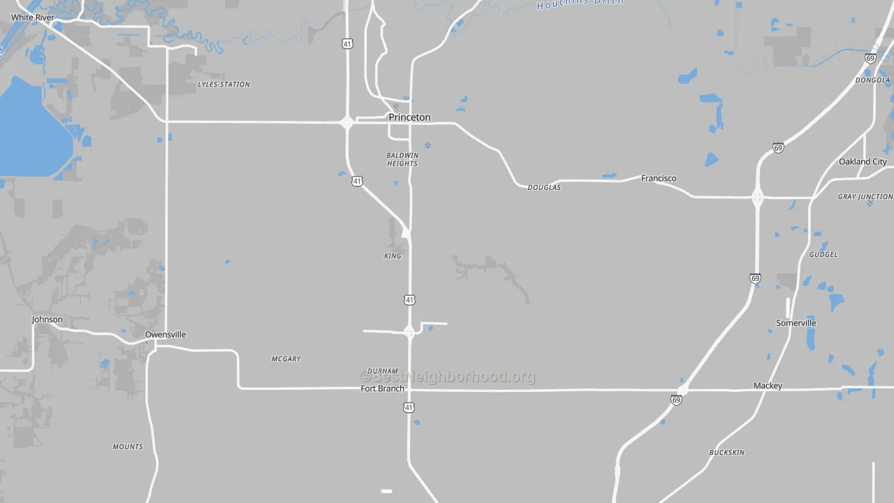 Transit Grade map of Gibson County, IN
