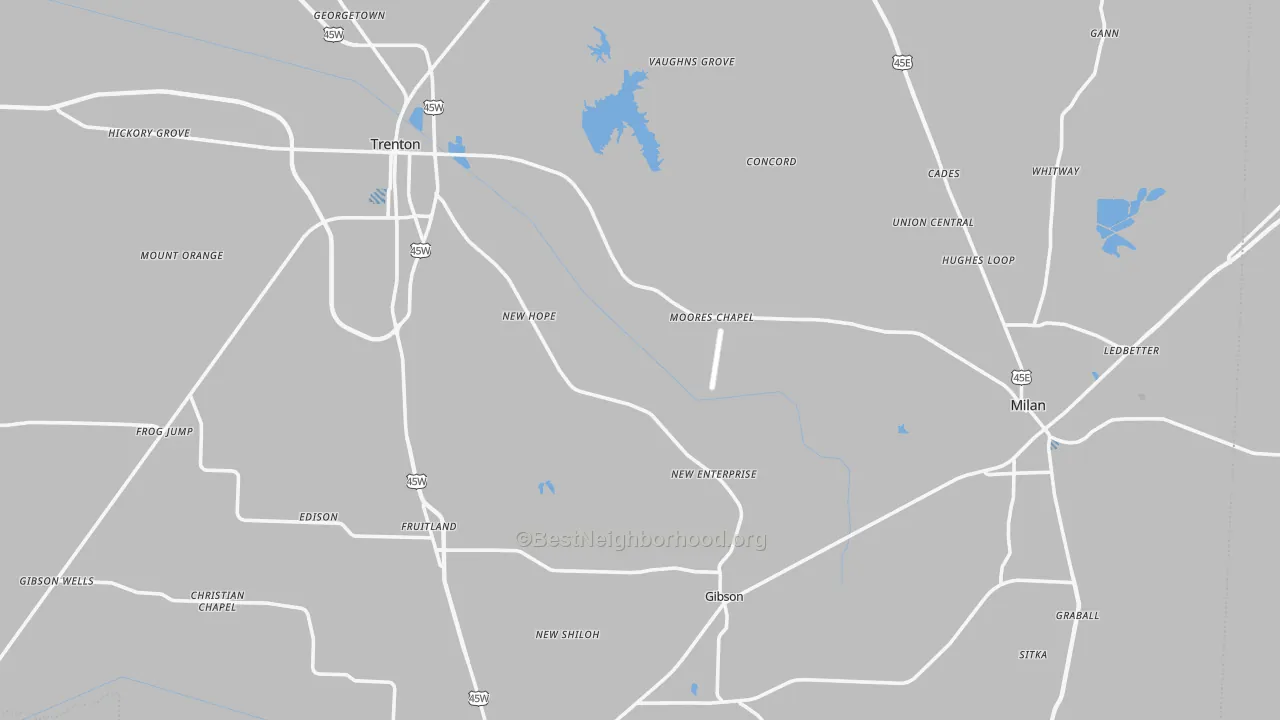 Transit Grade map of Gibson County, TN