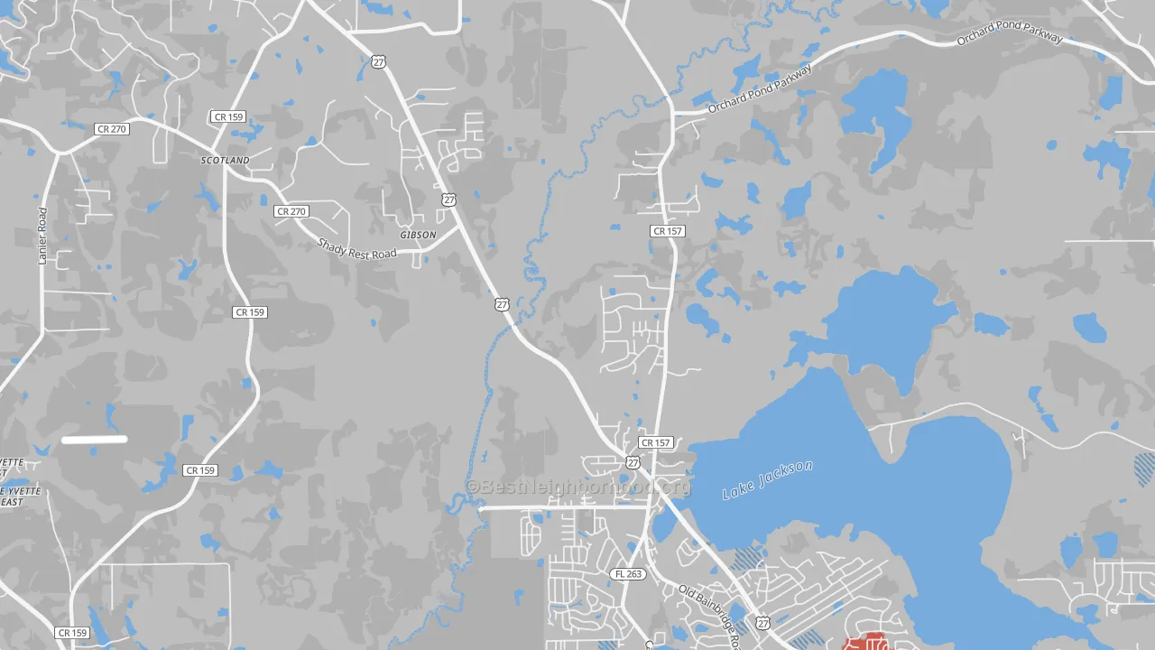 Transit Grade map of Gibson, FL