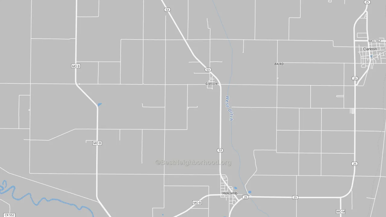 Transit Grade map of Gibson, MO