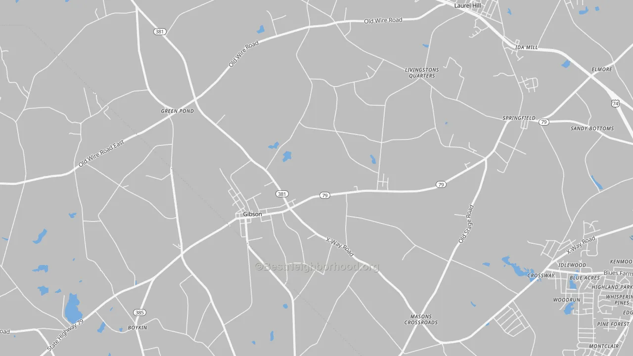 Transit Grade map of Gibson, NC