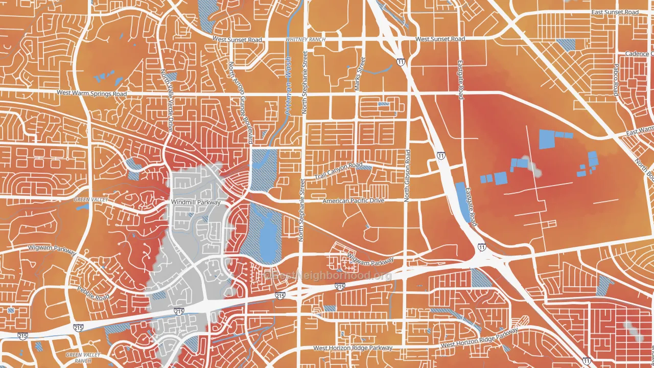 Transit Grade map of Gibson Springs, Henderson, NV