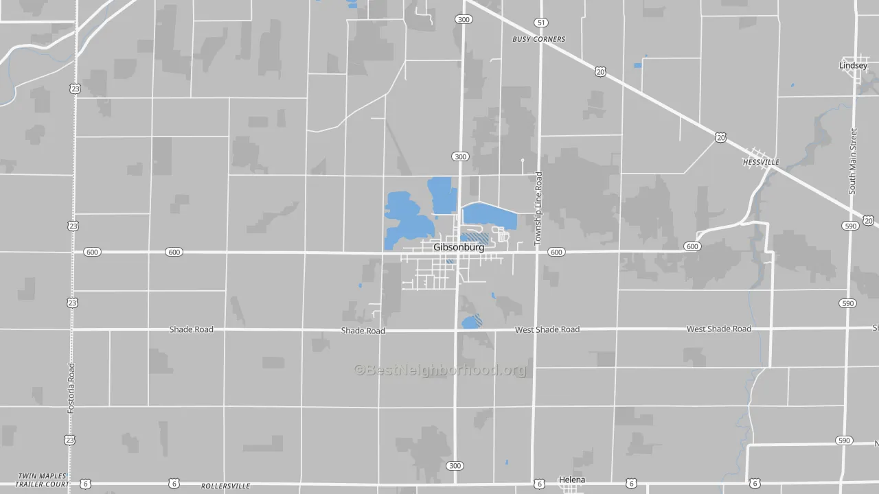 Transit Grade map of Gibsonburg, OH