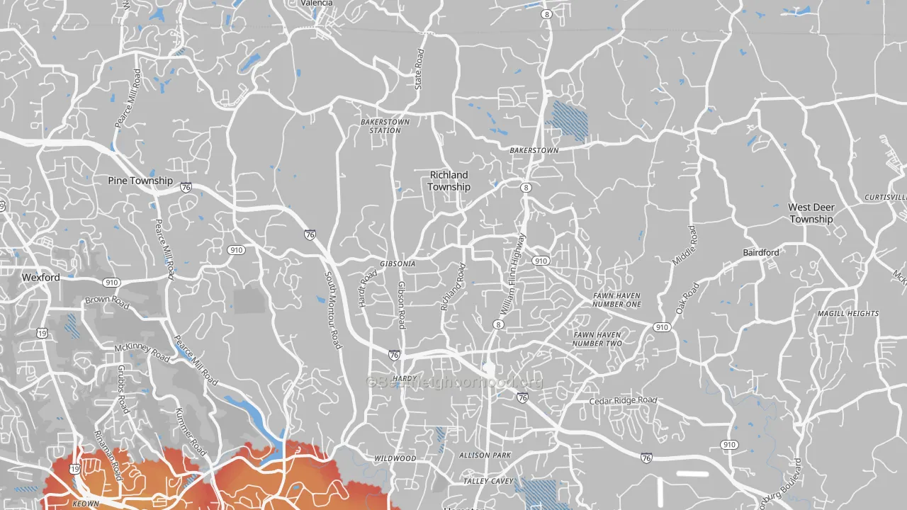 Transit Grade map of Gibsonia, PA