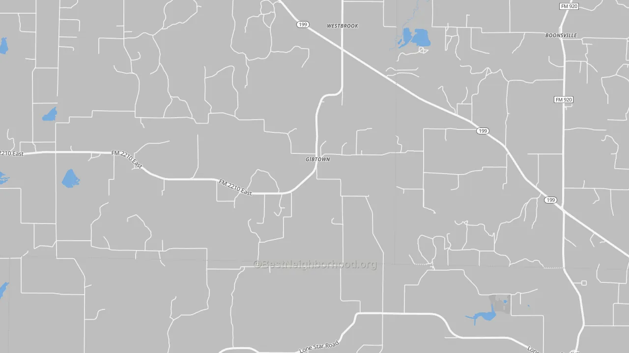 Transit Grade map of Gibtown, TX
