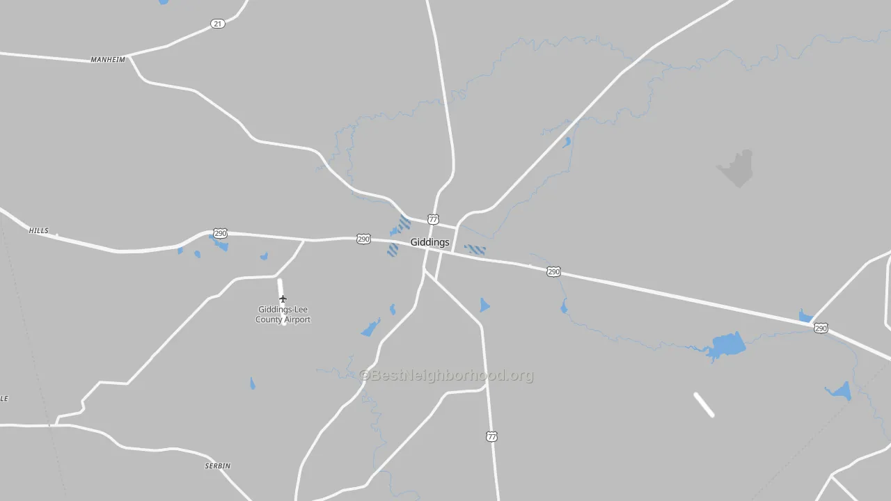 Transit Grade map of Giddings, TX