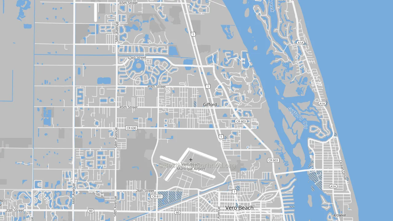 Transit Grade map of Gifford, FL