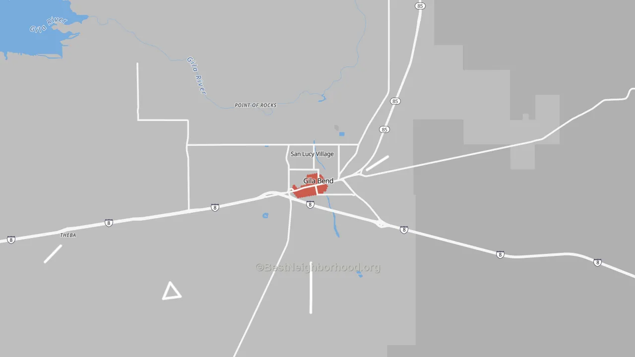Transit Grade map of Gila Bend, AZ