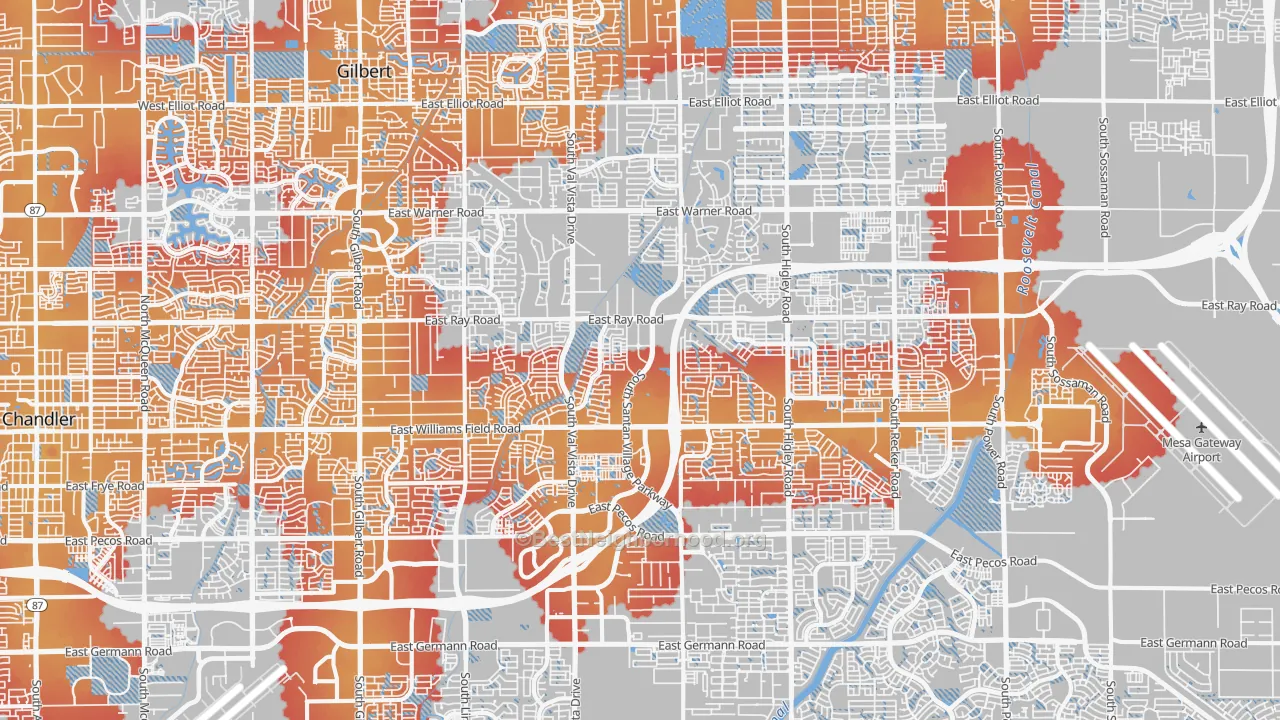 Transit Grade map of Gilbert, AZ