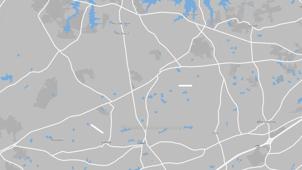 Transit Grade map of Gilbert, SC