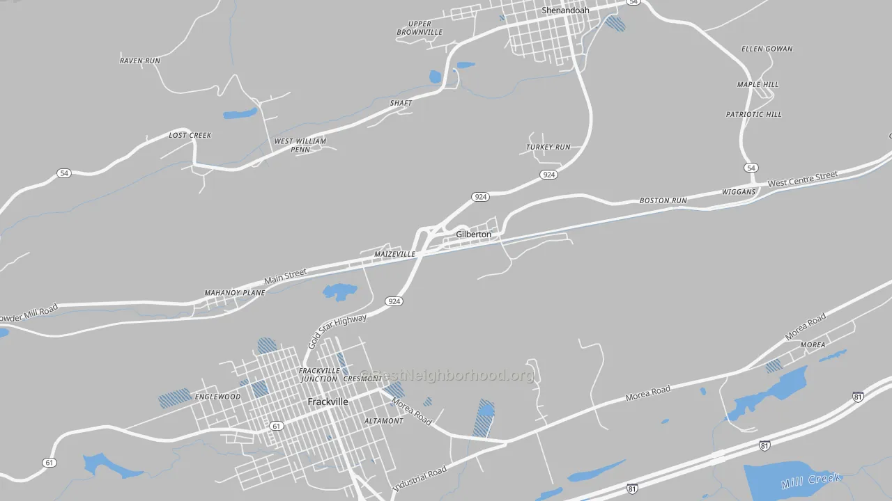 Transit Grade map of Gilberton, PA
