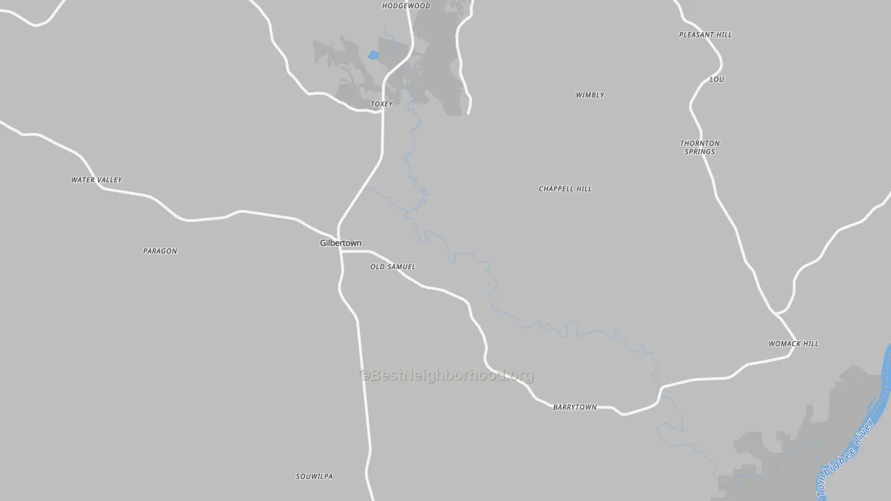 Transit Grade map of Gilbertown, AL