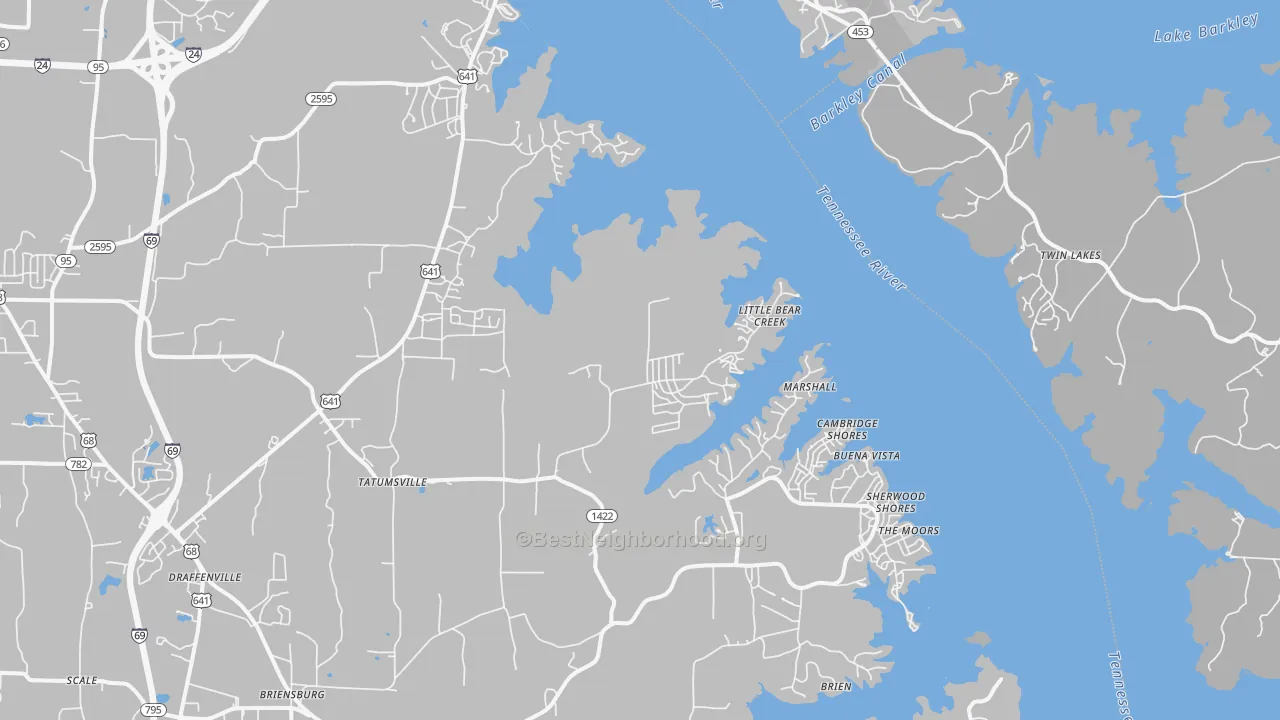 Transit Grade map of Gilbertsville, KY
