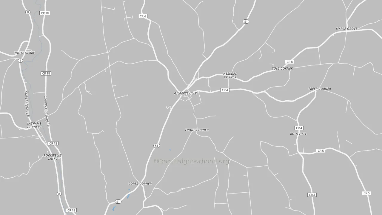 Transit Grade map of Gilbertsville, NY