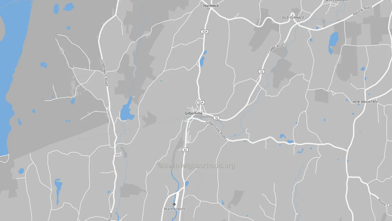 Transit Grade map of Gilbertville, MA