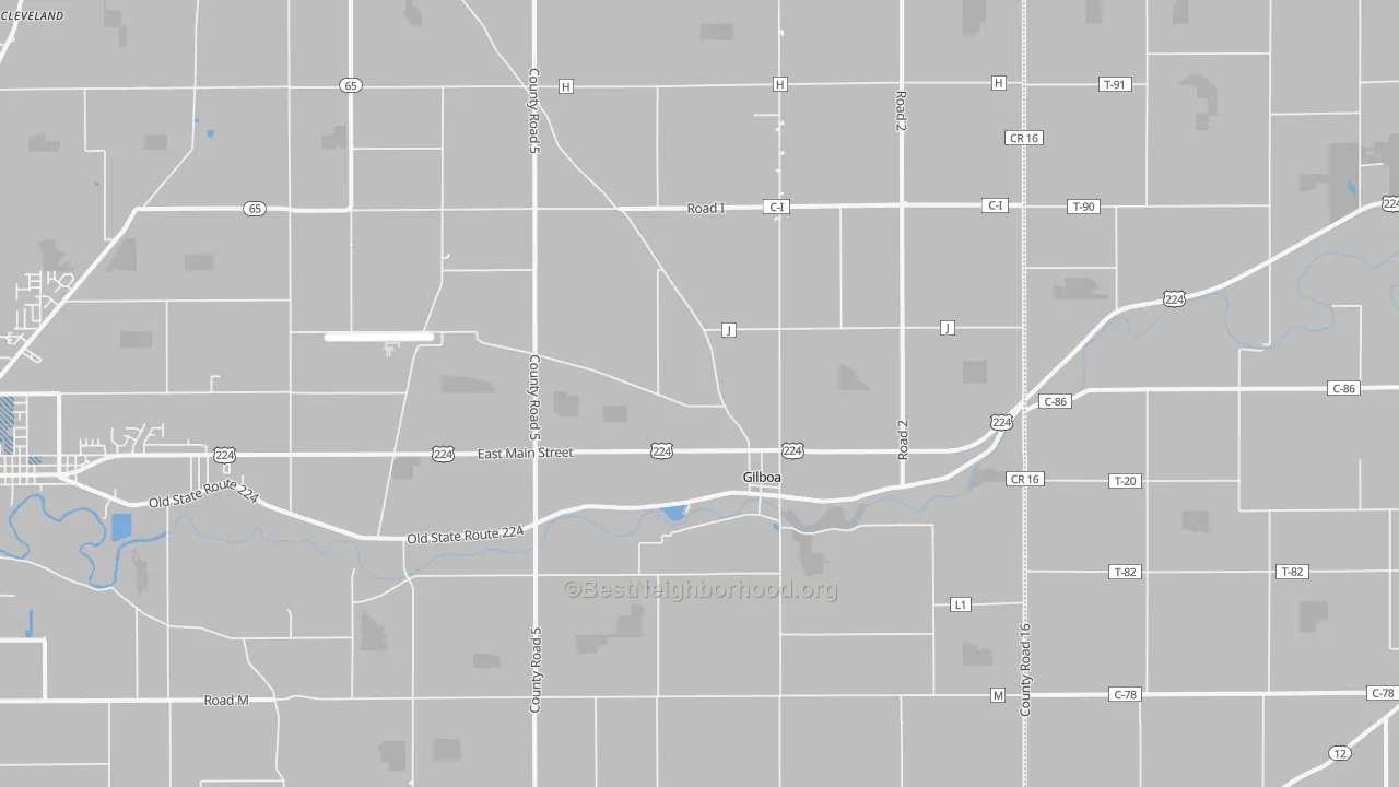 Transit Grade map of Gilboa, OH