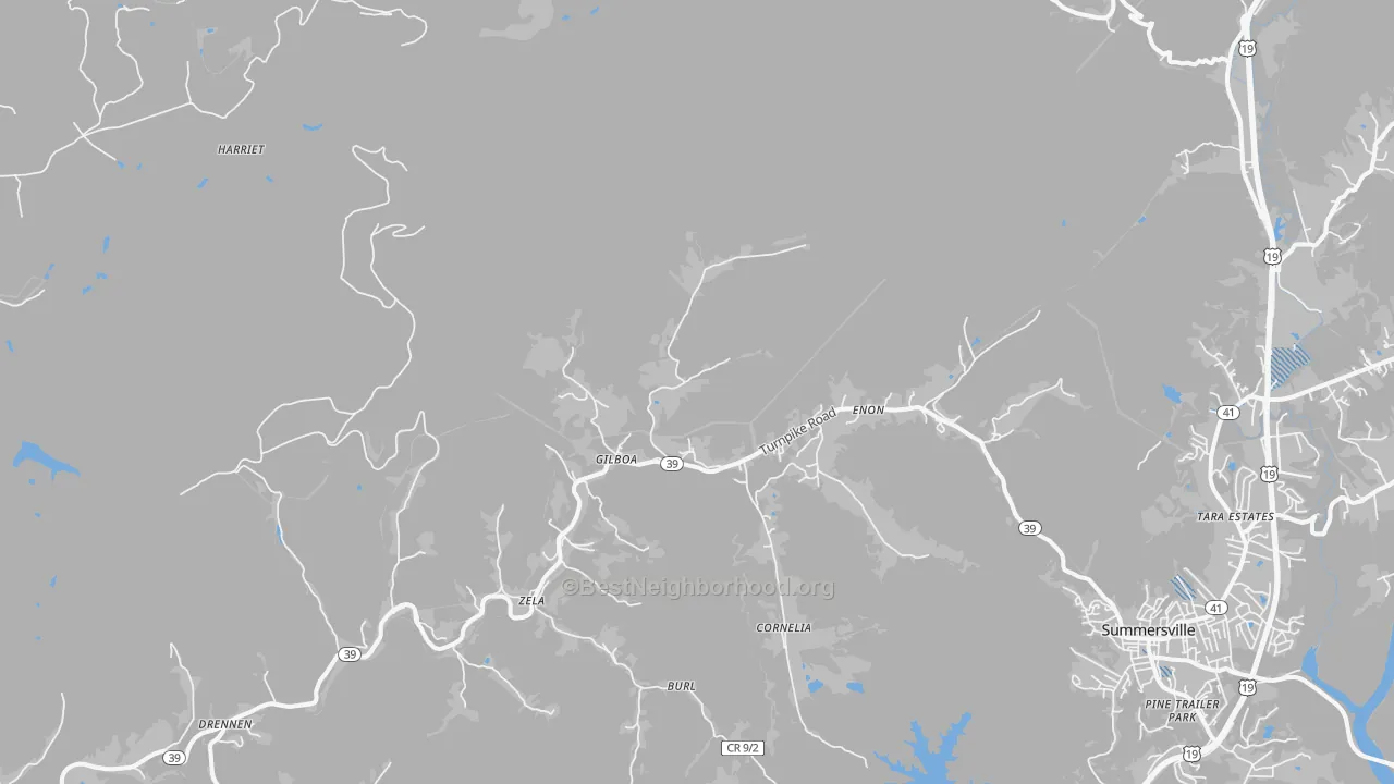 Transit Grade map of Gilboa, WV