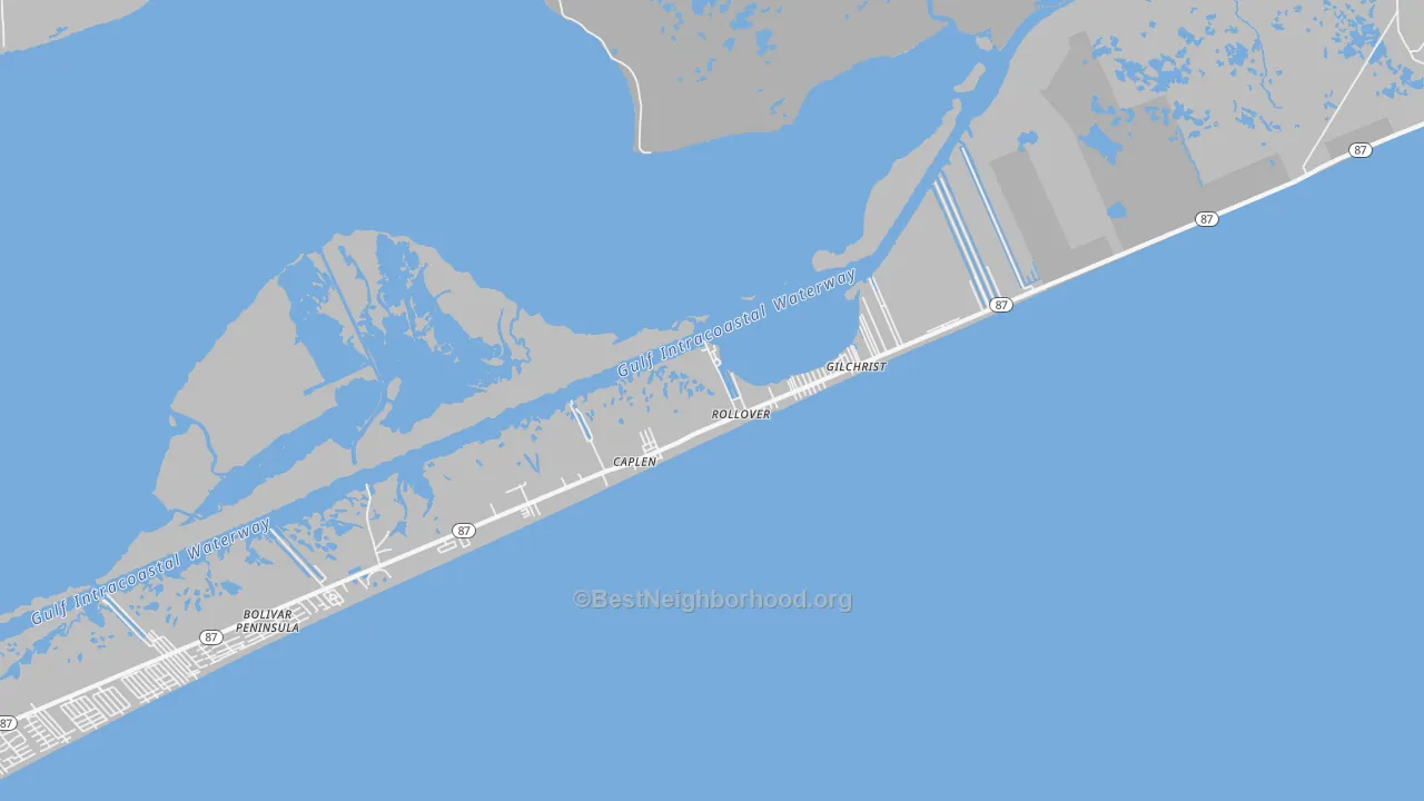 Transit Grade map of Gilchrist, TX