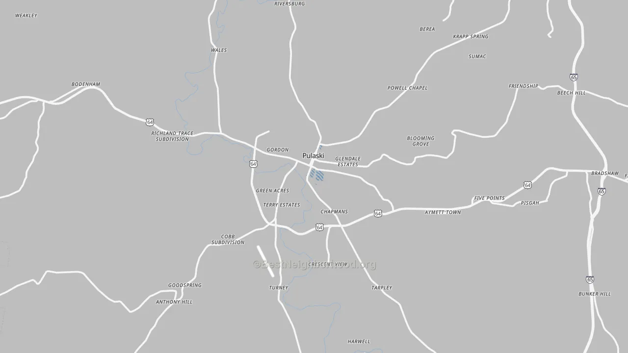 Transit Grade map of Giles County, TN