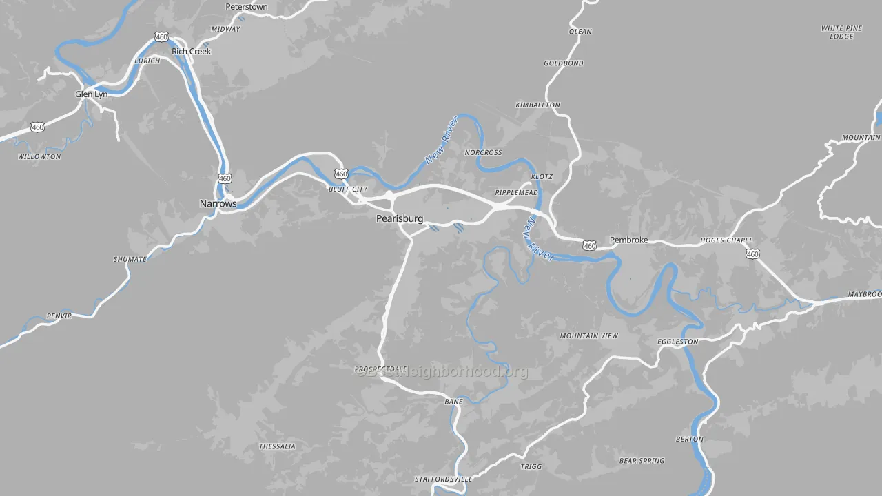 Transit Grade map of Giles County, VA