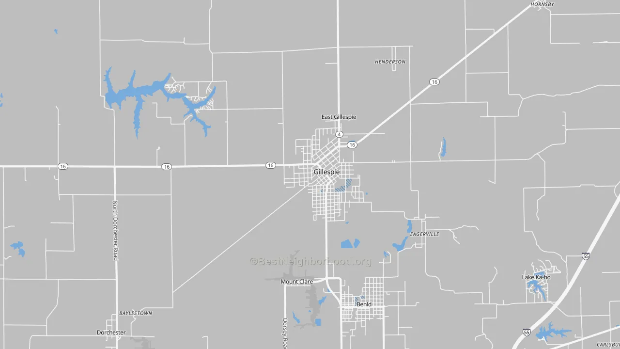 Transit Grade map of Gillespie, IL