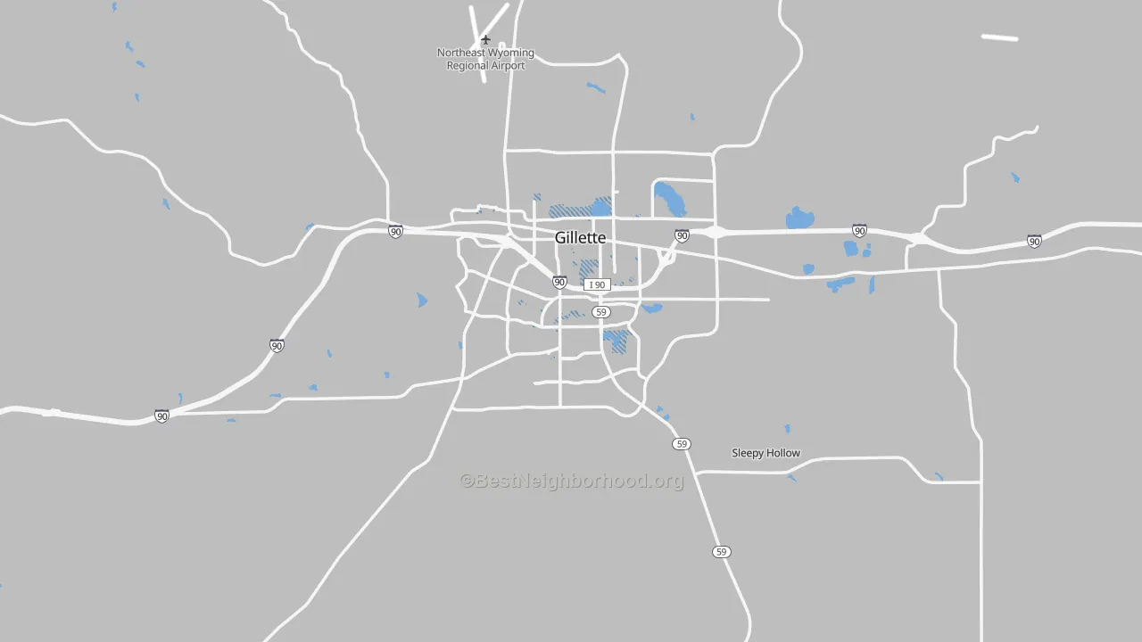 Transit Grade map of Gillette, WY