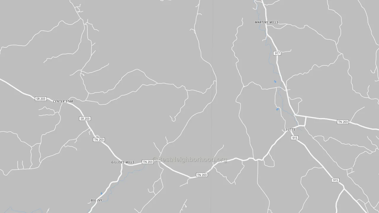 Transit Grade map of Gillises Mills, TN