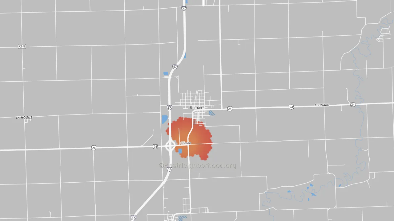 Transit Grade map of Gilman, IL
