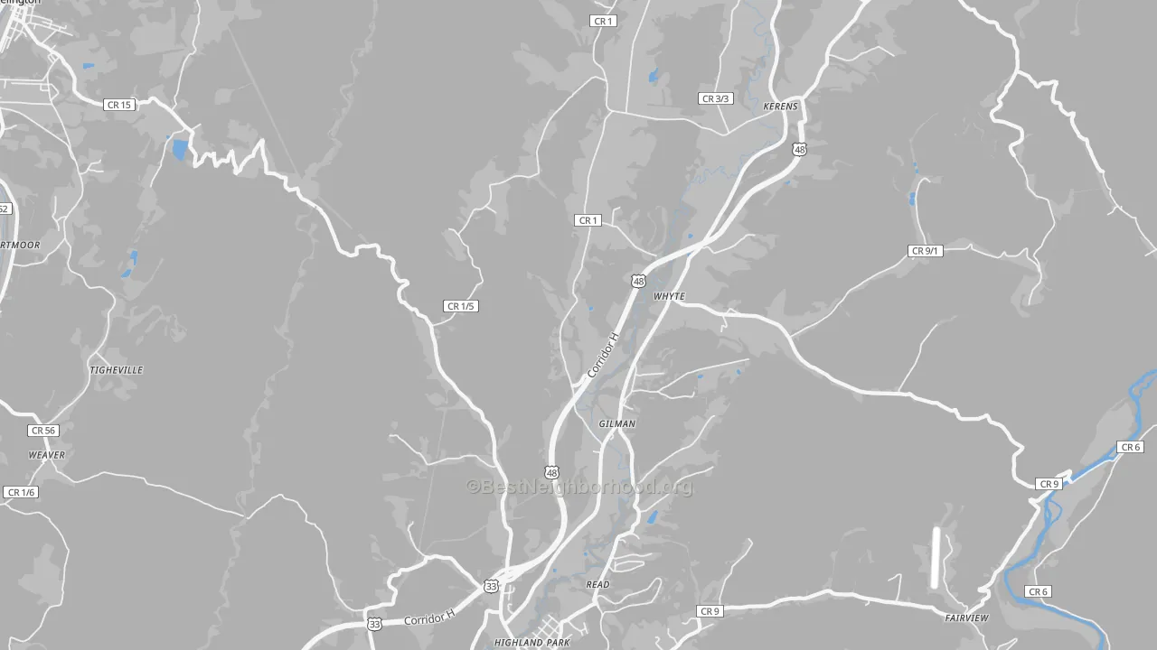 Transit Grade map of Gilman, WV