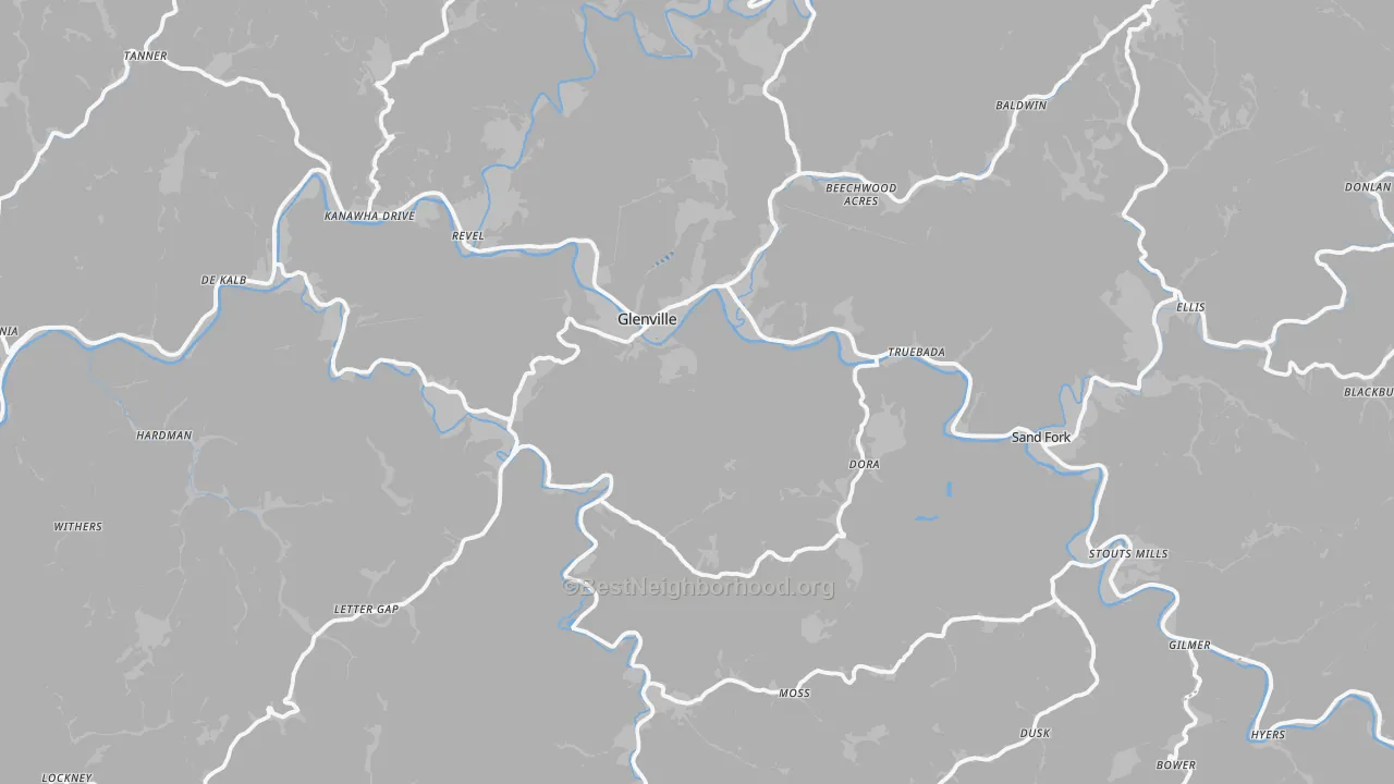 Transit Grade map of Gilmer County, WV
