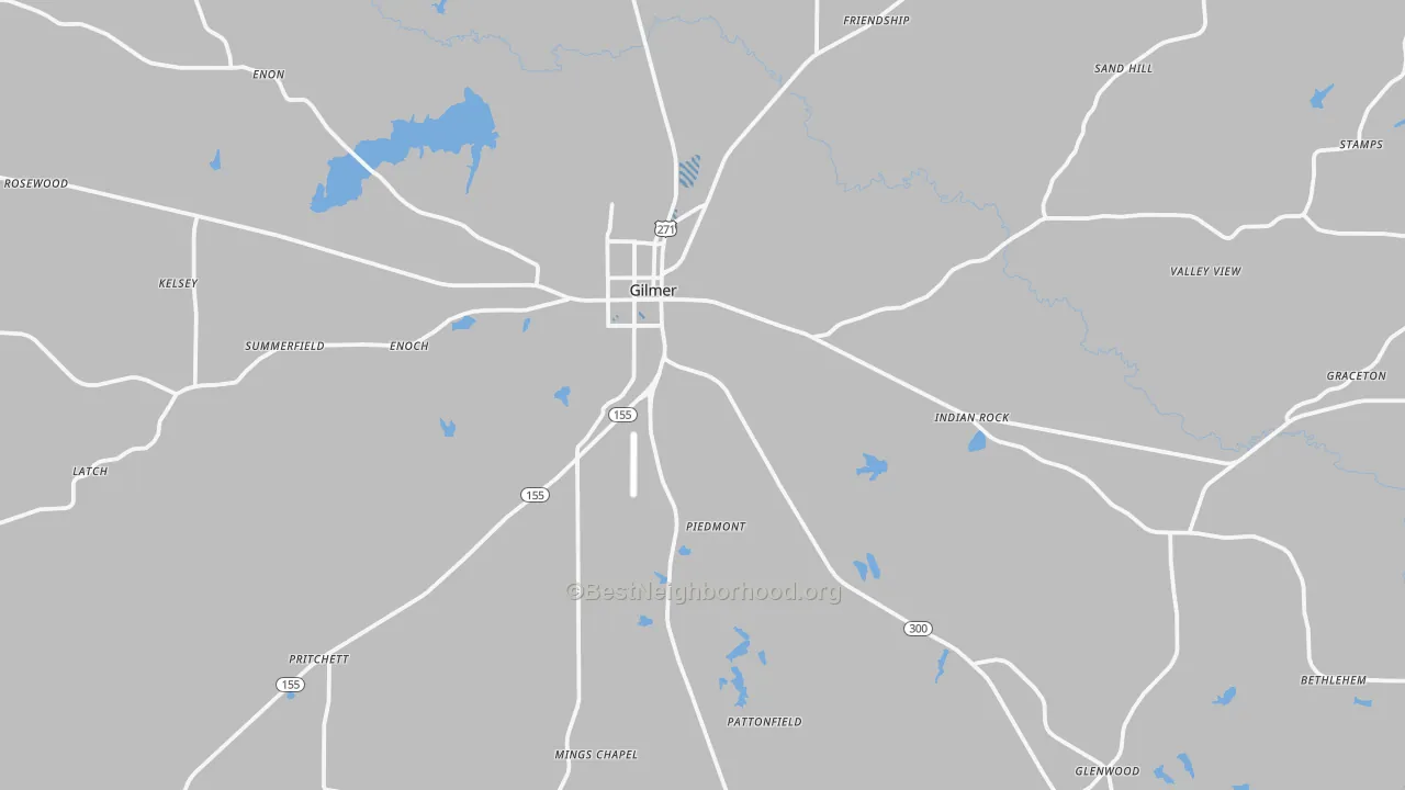 Transit Grade map of Gilmer, TX