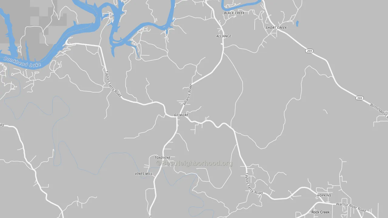 Transit Grade map of Gilmore, AL
