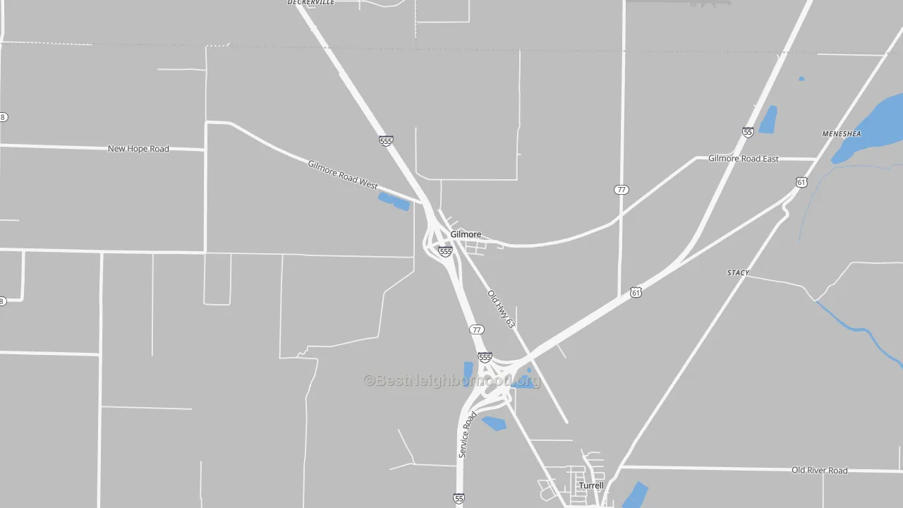 Transit Grade map of Gilmore, AR