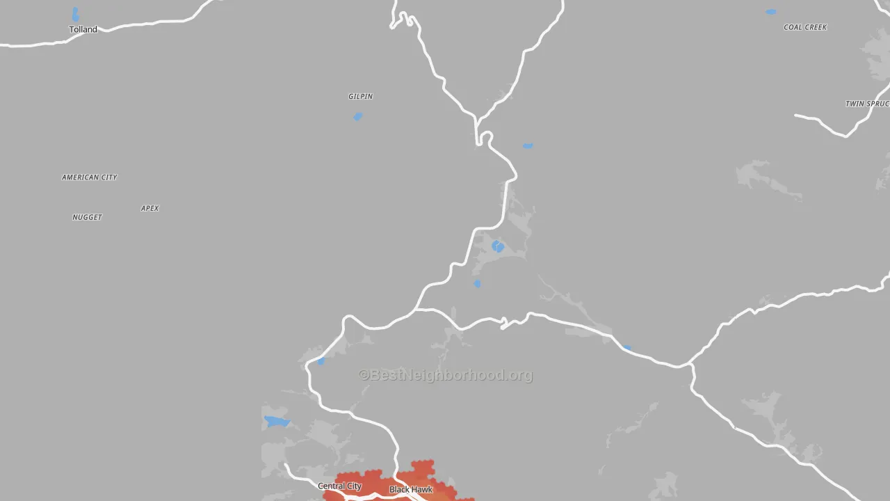 Transit Grade map of Gilpin County, CO